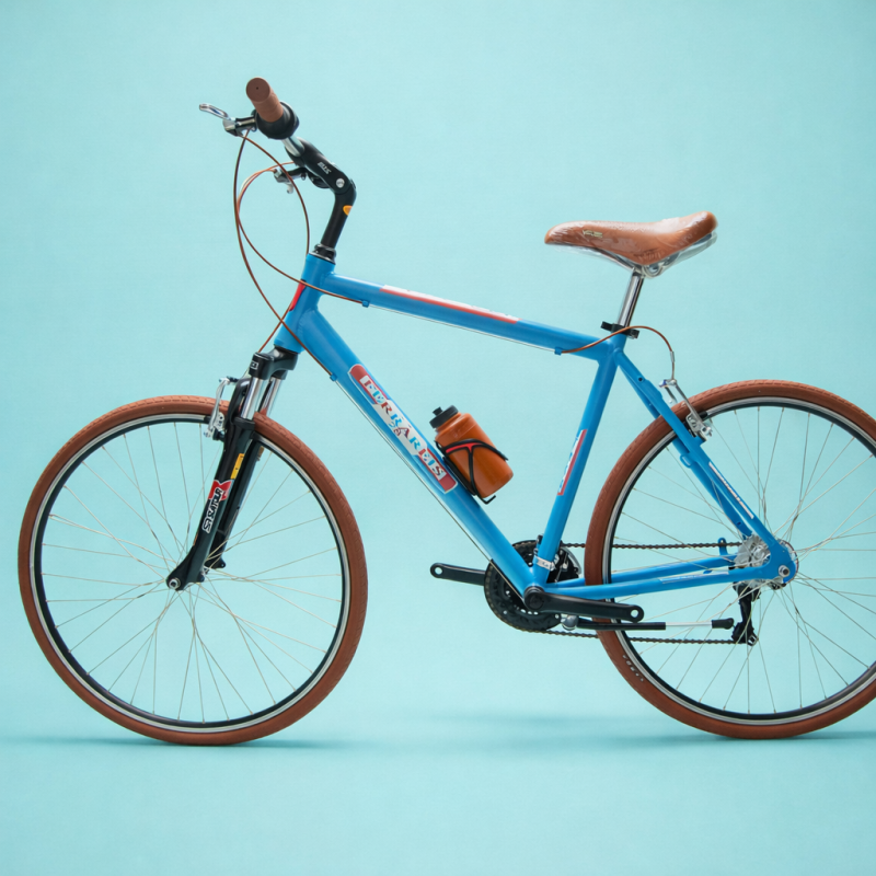 Ibrida 28 uomo bici city bike alluminio shimano celeste personalizzabile