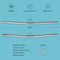 Manubrio in alluminio cromo flat bar manubrio fisso single speed 540mm 5°