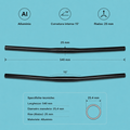 Manubrio in alluminio nero fixed single speed 540mm 5°