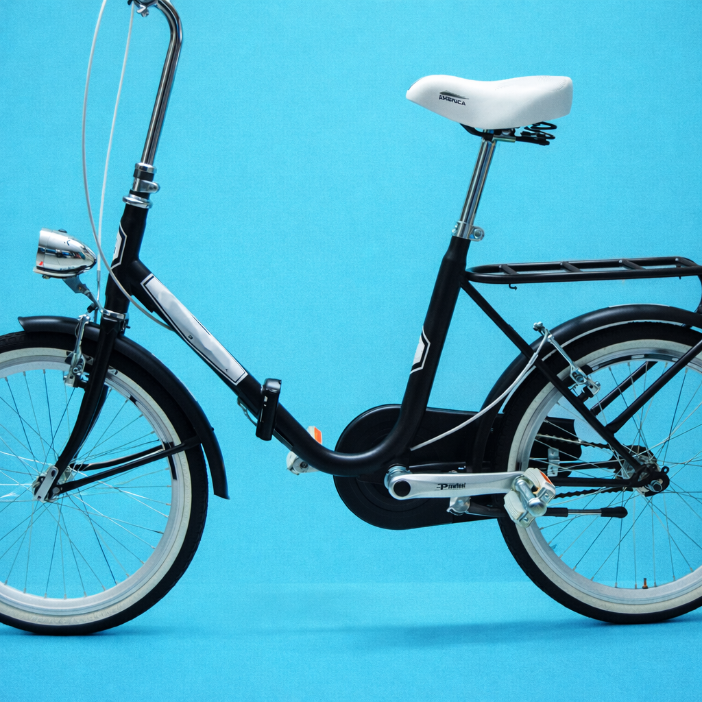 Bici Pieghevole 20" Nero, Bianco e Acciaio — Shimano Nexus, Personalizzabile