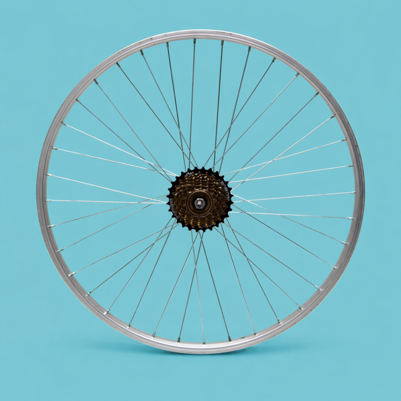 Ruota bici mtb posteriore 24x1.95 7 v grigio