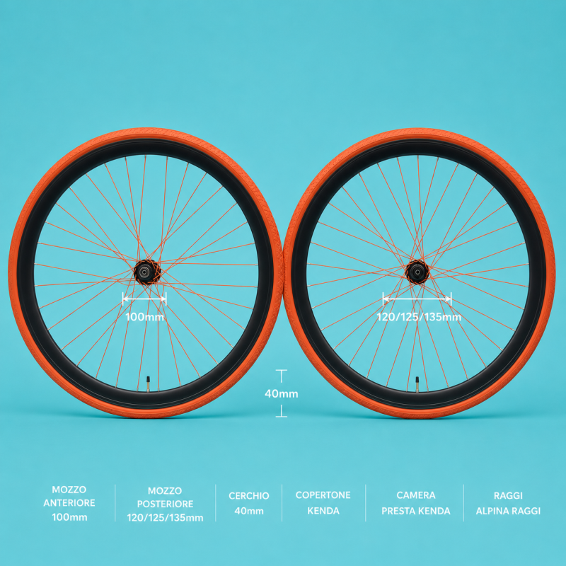 Ruote 28 o cerchi fixed single speed scatto fisso 1v personalizzabile