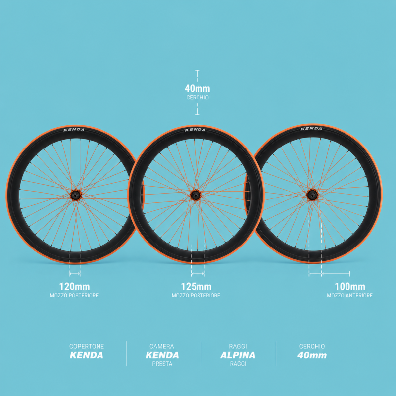 Ruote 28 o cerchi fixed single speed scatto fisso 1v personalizzabile