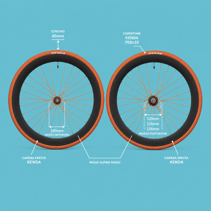 Ruote 28 o cerchi fixed single speed scatto fisso 1v personalizzabile