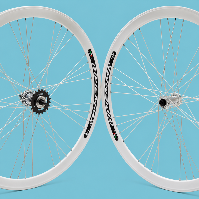 Ruote bici 28x1.3/8-5/8 fixed 1v bianchi Gipiemme contro pedale 40mm personalizzabile