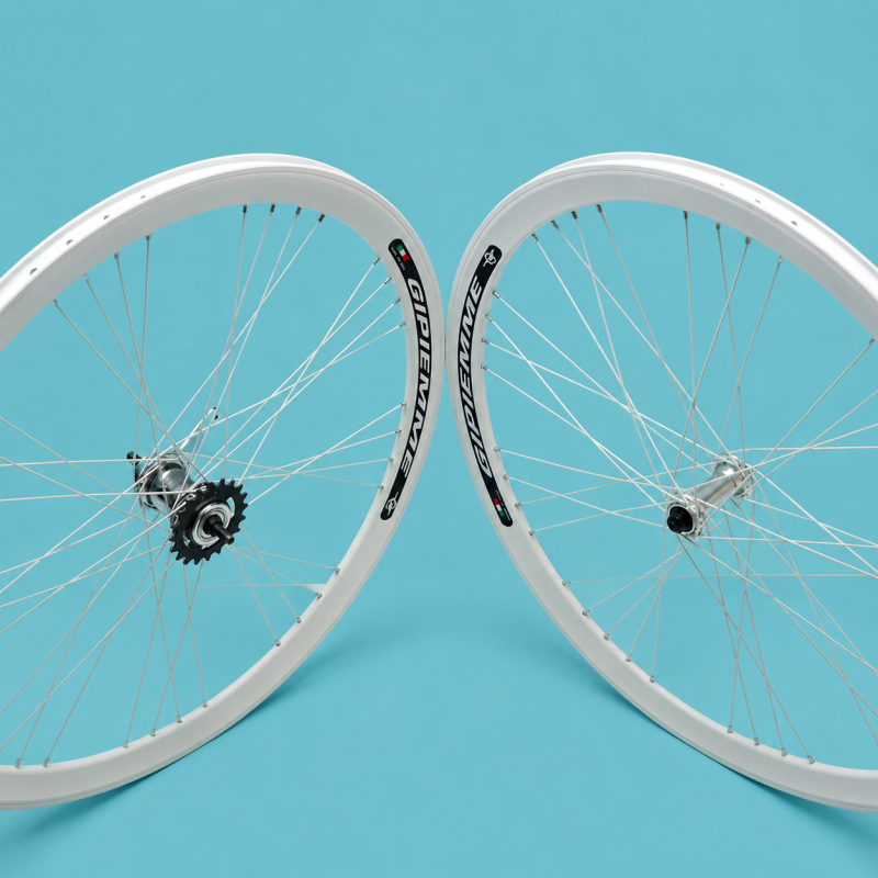 Ruote bici 28x1.3/8-5/8 fixed 1v bianchi Gipiemme contro pedale 40mm personalizzabile