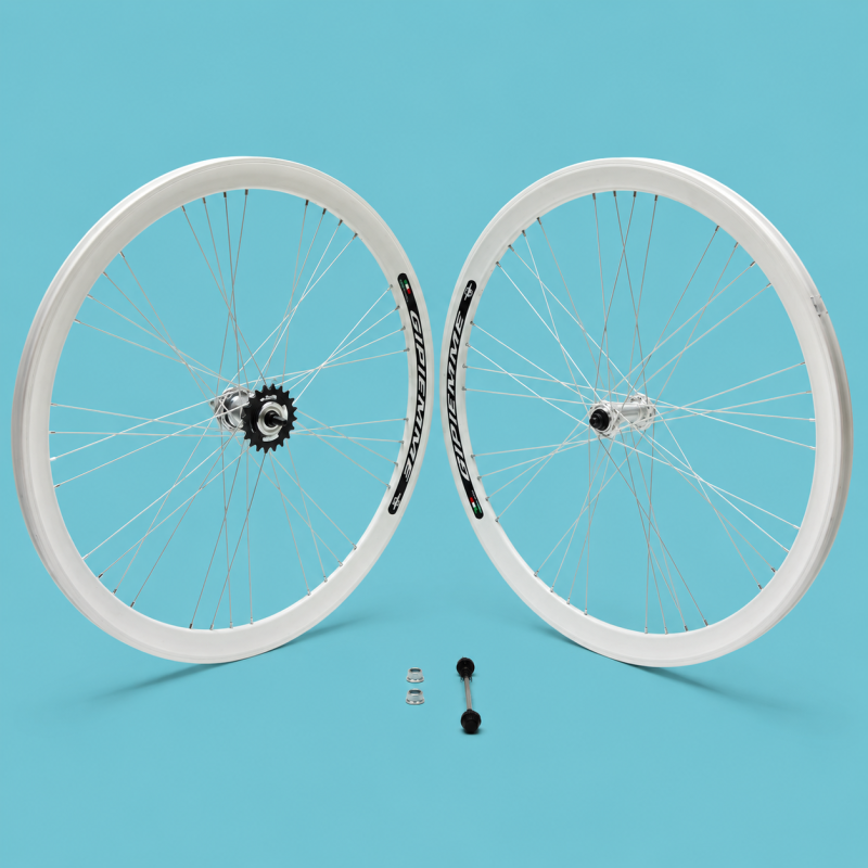 Ruote bici 28x1.3/8-5/8 fixed 1v bianchi Gipiemme contro pedale 40mm personalizzabile