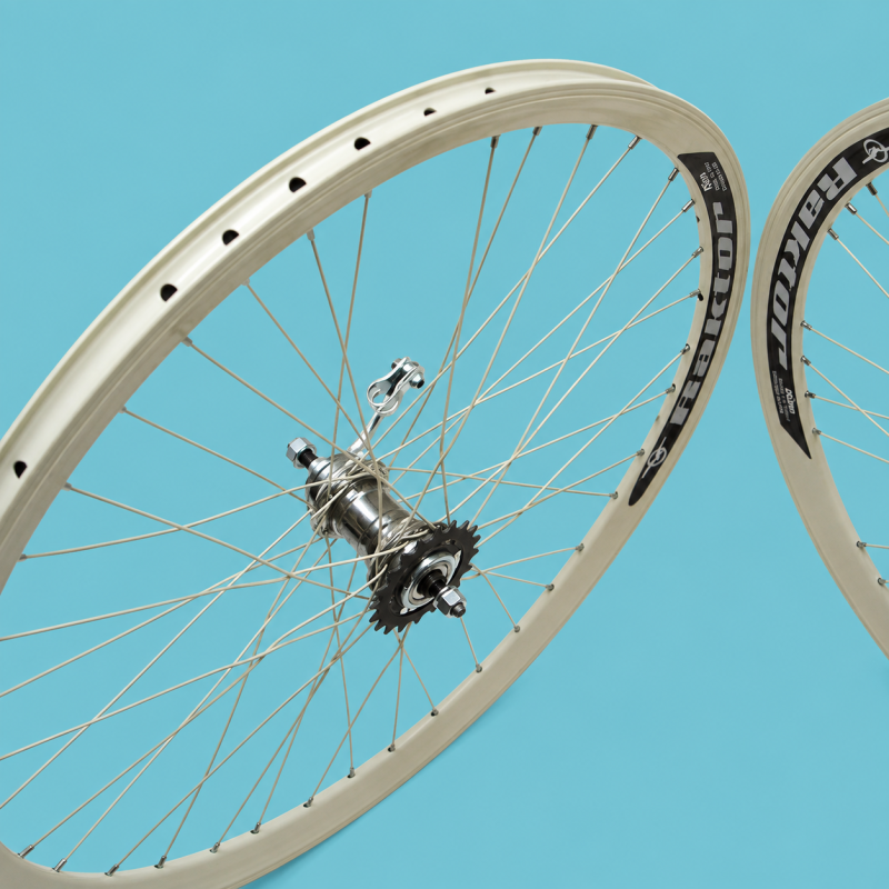 Ruote bici 28x1.3/8-5/8 fixed 1v contro pedale avorio Gipiemme personalizzabile