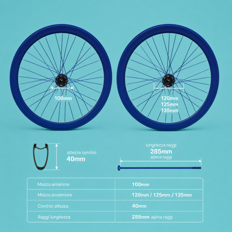 Ruote bici 28x1.3/8-5/8 fixed flip flop blu Gipiemme personalizzabile