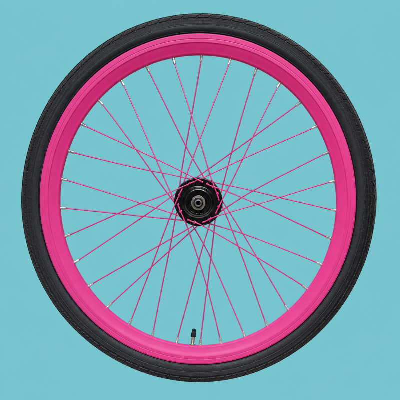 ruote bici 28x1.3/8-5/8 ibrida corsa trekking disco fucsia complete 1v shimano
