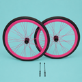 ruote bici 28x1.3/8-5/8 ibrida corsa trekking disco fucsia complete 1v shimano