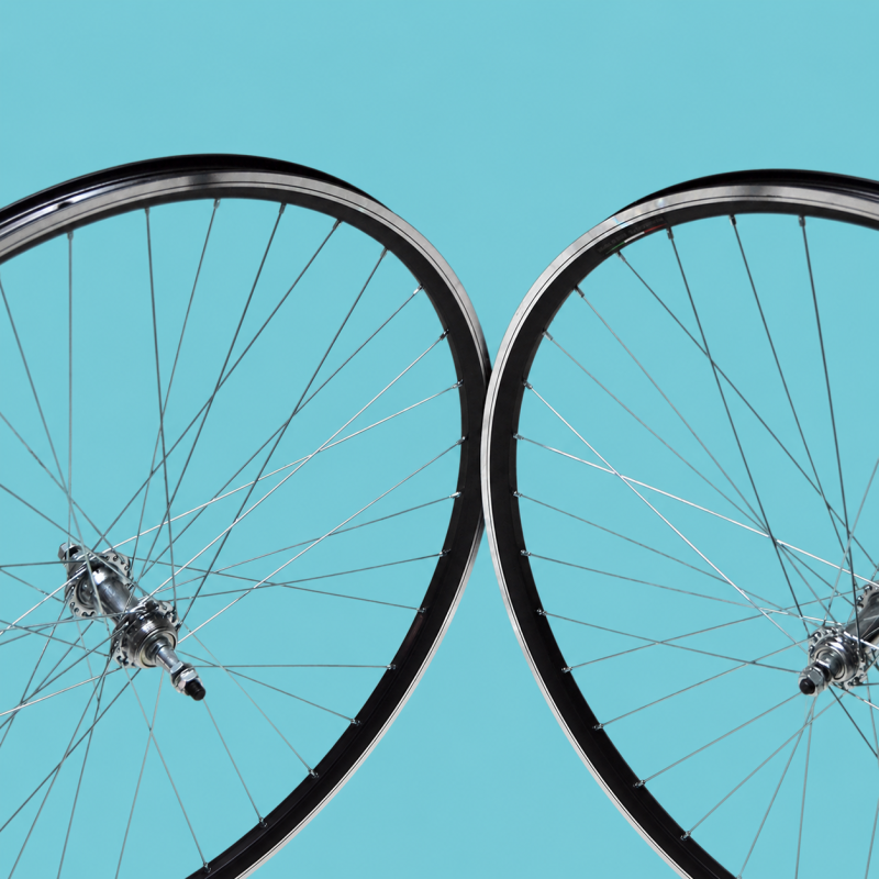 Ruote bici corsa 28 1 velocità gipiemme nere filetto personalizzabile
