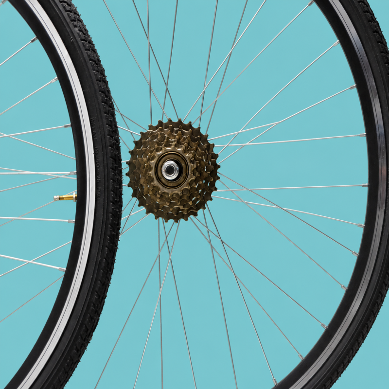 Ruote bici corsa 28 5-6-7 velocità con pignone gommate gipiemme nere