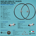 Ruote bici corsa 28 7 velocità gipiemme nere filetto personalizzabile