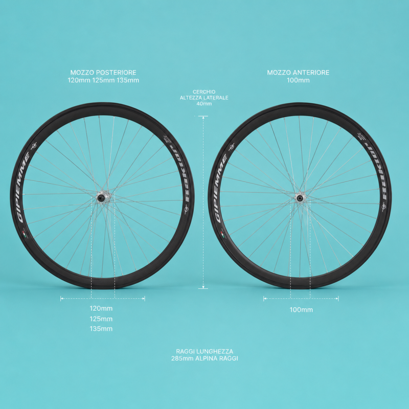 ruote bici corsa 28x1.3/8-5/8 nera gipiemme 5 velocità shimano