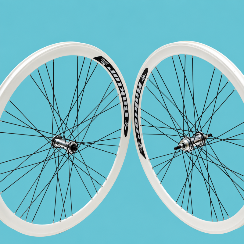 Ruote bici fixed 28x1.3/8-5/8 cerchi 28 bianchi 1velocità personalizzabile