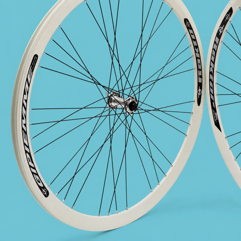 Ruote bici fixed 28x1.3/8-5/8 cerchi 28 bianchi 1velocità personalizzabile
