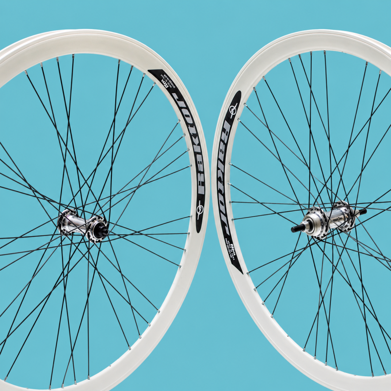 Ruote bici fixed 28x1.3/8-5/8 cerchi 28 bianchi 1velocità personalizzabile