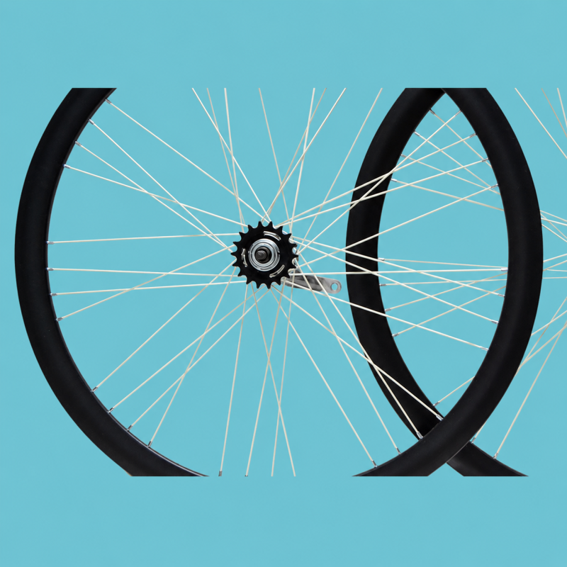Ruote bici fixed 28x1.3/8-5/8 contro pedale neri e bianchi + pignone personalizzabile