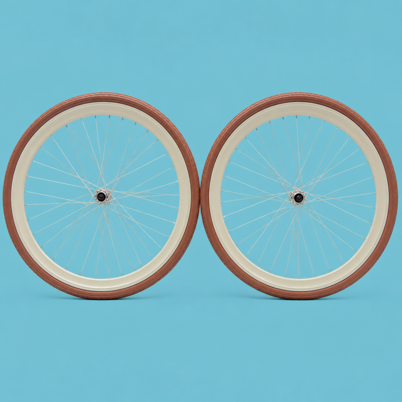 Ruote cerchi bici 28x1.3/8-5/8 panna 1v shimano 40mm personalizzabile