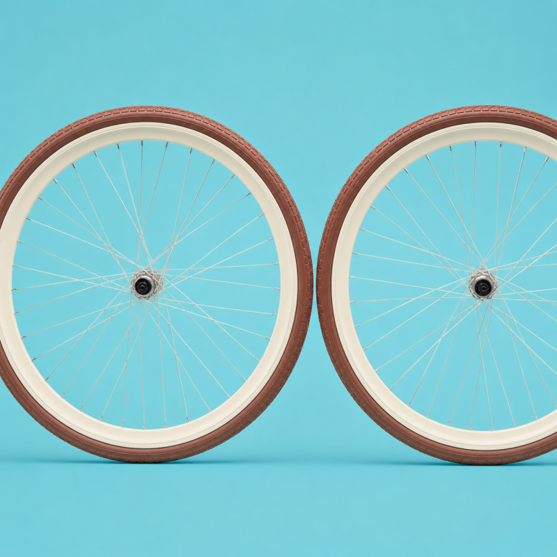 Ruote cerchi bici 28x1.3/8-5/8 panna 1v shimano 40mm personalizzabile