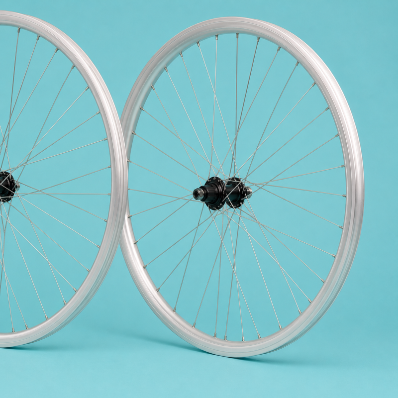 Ruote fixed bike 28x1.5.8 flip flop nero e cromo personalizzabile