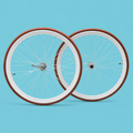 Ruote o cerchi 28 fixed 1v bianco e marrone contropedale 40mm complete personalizzabile
