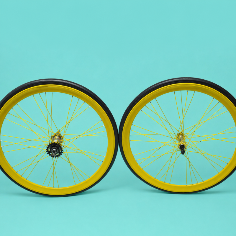 Ruote o cerchi 28 fixed 1v giallo nero Gipiemme contro pedale 40mm personalizzabile complete