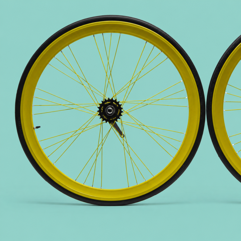 Ruote o cerchi 28 fixed 1v giallo nero Gipiemme contro pedale 40mm personalizzabile complete