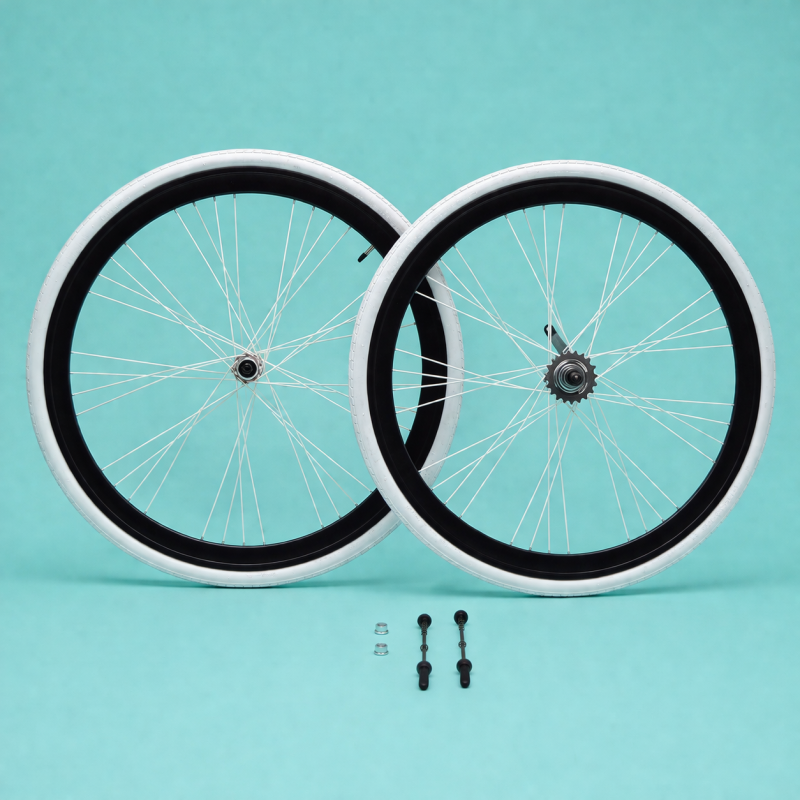 Ruote o cerchi 28 fixed 1v nero bianco Gipiemme contro pedale 40mm complete personalizzabile