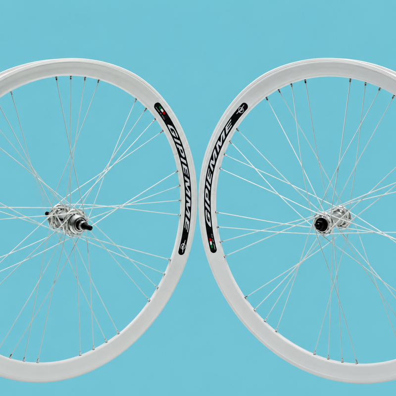 Ruote o cerchi 28x1.3/8-5/8 fixed 1v bianchi Gipiemme 40mm personalizzabile