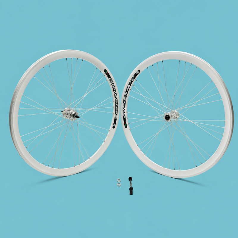 Ruote o cerchi 28x1.3/8-5/8 fixed 1v bianchi Gipiemme 40mm personalizzabile