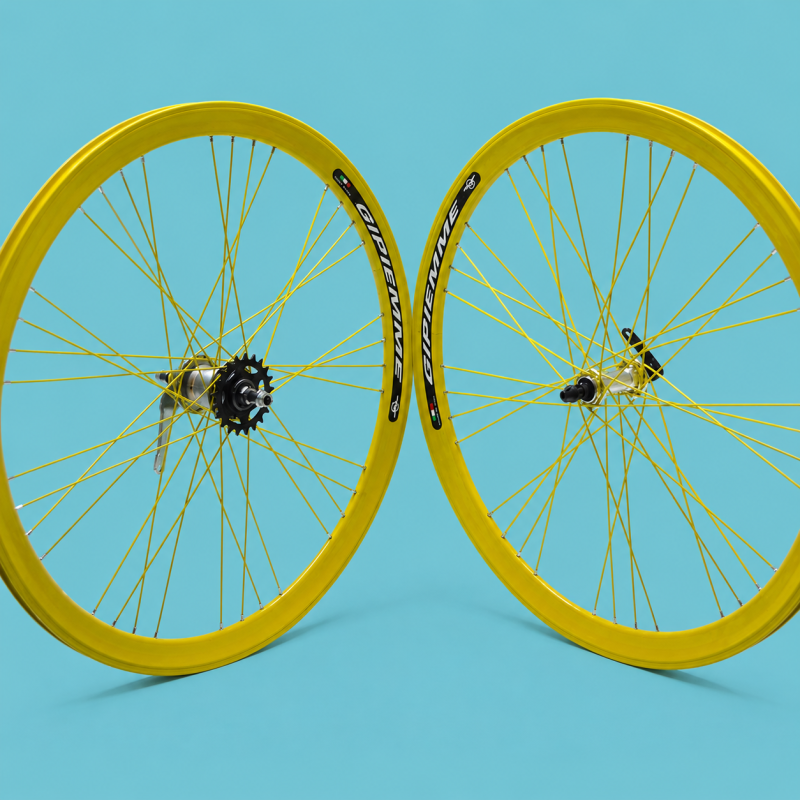 Ruote o cerchi contro pedale 28 1v giallo Gipiemme 40mm personalizzabile