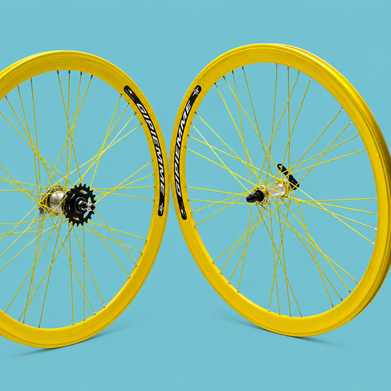 Ruote o cerchi contro pedale 28 1v giallo Gipiemme 40mm personalizzabile