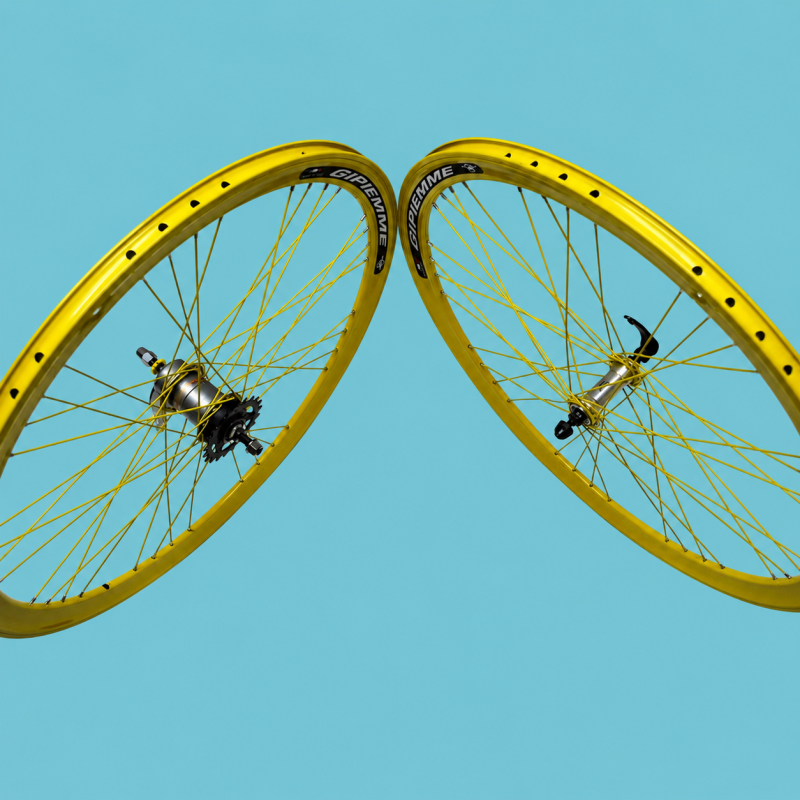 Ruote o cerchi contro pedale 28 1v giallo Gipiemme 40mm personalizzabile