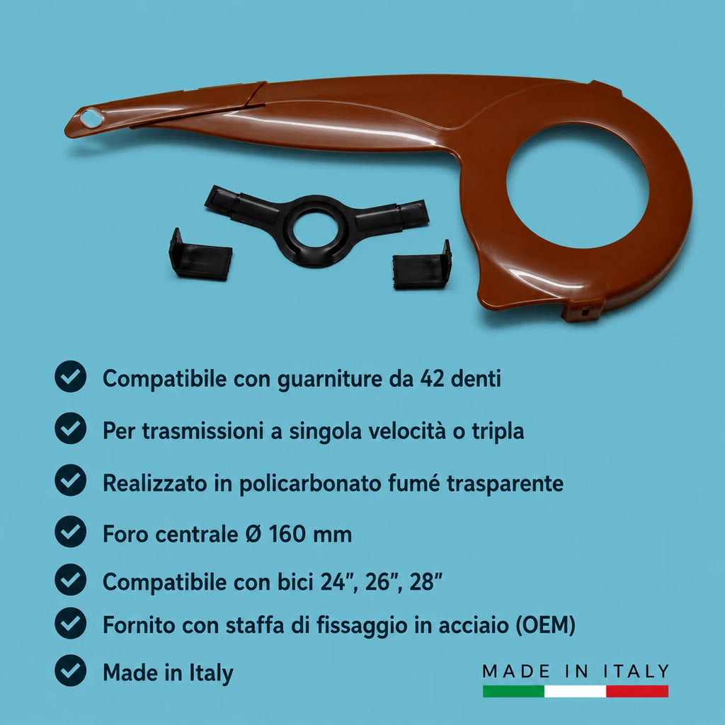 Carter bici bicicletta city bike olanda 42 denti marrone