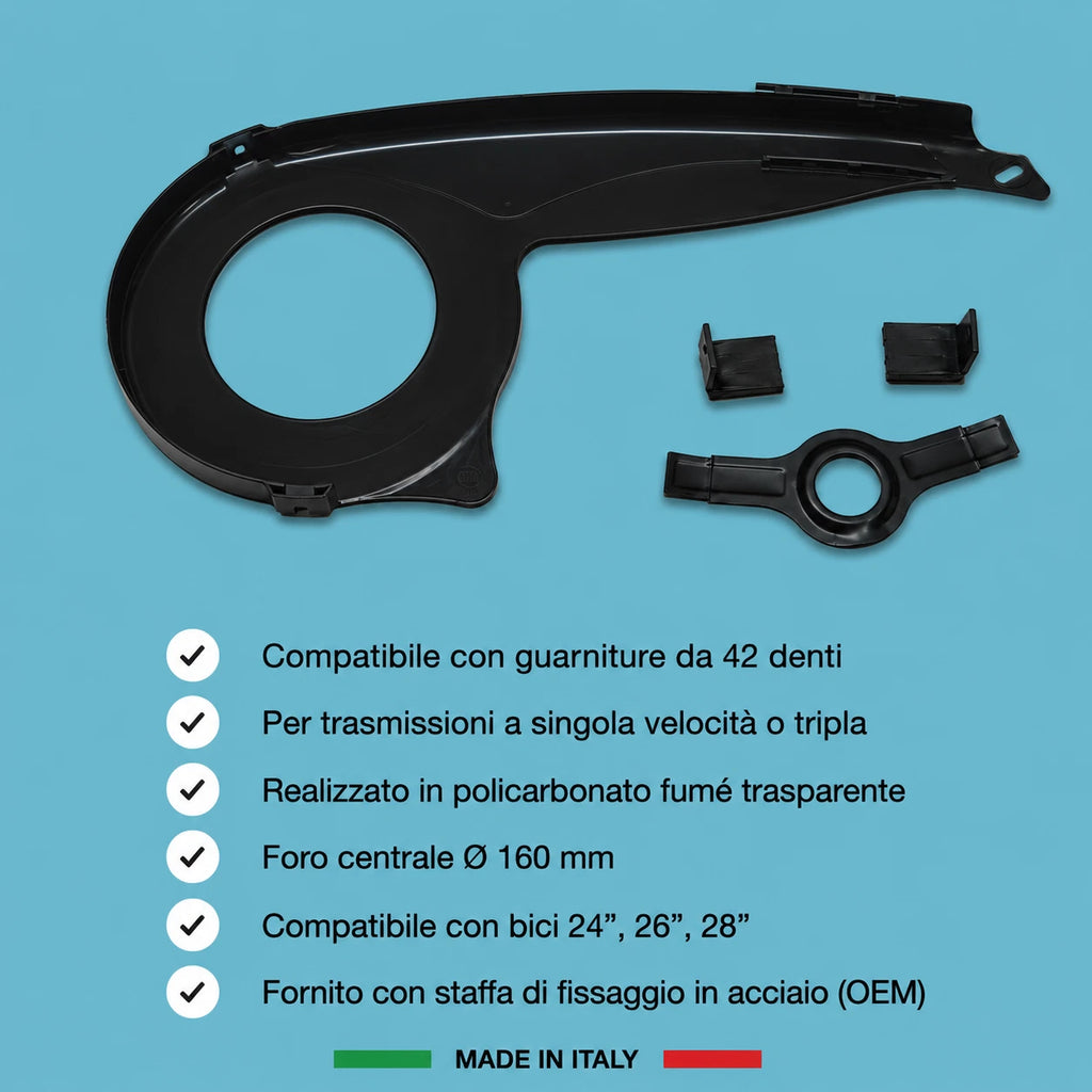 Carter bici bicicletta city bike olanda 42 denti nero