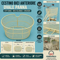 Cestino Bici Anteriore Olanda City Bike Trekking Vintage Metallo Panna Crema