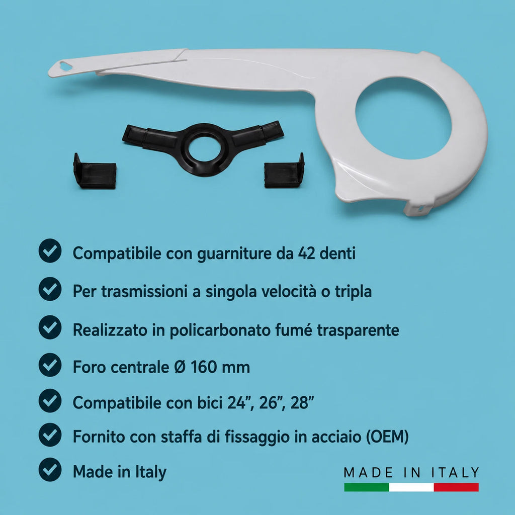 Carter bici bicicletta city bike olanda 42 denti bianco