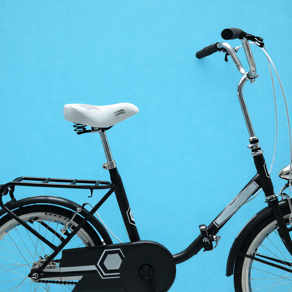 Bici Pieghevole 20" Nero, Bianco e Acciaio — Shimano Nexus, Personalizzabile
